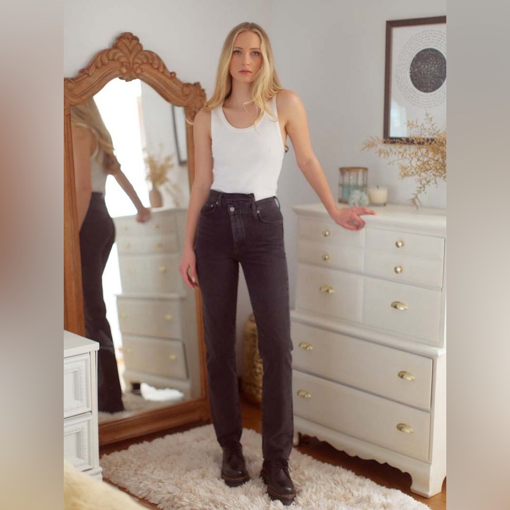 LIKE NEW AGOLDE Criss Cross Straight Jeans
